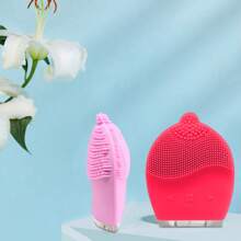 矽膠潔面刷,超音波電動潔面刷防水潔面儀深層清潔毛孔,潔面刷 - 紅色 - 查看 4