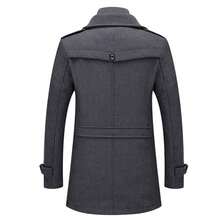 Gabardina De Moda Abrigo De Lana Para Hombre Chaquetas - Marrón - Ver 6