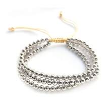 European & American Style Ins Multi-Layer Gold-Plated Copper Beaded Bracelet, 4mm, Jewelry - Star - View 1