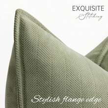 1 Peça (Sem Enchimento de Almofada) Capa de Almofada Acolchoada Jacquard Espinha de Peixe de Cor Sólida em Chenille, Adequada para Todas as Estações, Almofada Decorativa para Sofá, Almofada de Encosto de Cama, Café, Decoração Macia de Estilo Fazenda