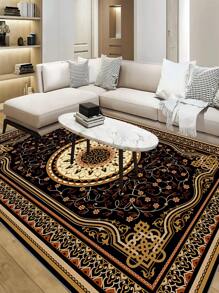 1pc Modern European Style Pattern Home Carpet With Anti-Skid, Water Absorption And Washable Features, Suitable For Indoor/Outdoor Spaces, Such As Living Room, Bedroom, Office - Multicolor - View 4