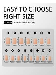 240 cái/hộp Ngắn Hình thang Chuyên nghiệp Ánh sáng & Gầy Màu Quả mơ Có màu sắc Mờ Liền mạch Móng giả Nguyên chất Màu sắc Nhấn-Bật Nghệ thuật làm móng Nhắc - Màu be - Xem 5