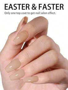 240 cái/hộp Ngắn Hình thang Chuyên nghiệp Ánh sáng & Gầy Màu Quả mơ Có màu sắc Mờ Liền mạch Móng giả Nguyên chất Màu sắc Nhấn-Bật Nghệ thuật làm móng Nhắc - Màu be - Xem 3