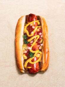 1 件漢堡、披薩、熱狗或餅乾造型枕頭套,無枕頭芯 - 多色-熱狗 - 查看 1