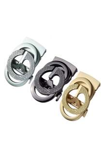 1条男士自动扣皮带，时尚休闲百搭商务腰带，适合中青年人工作、秋季、万圣节、秋冬季配饰，也适合青少年、青年、男士，休闲、户外、运动、度假、毕业礼物、生日礼物、日常穿着。 - 槍黑色 - 查看 5