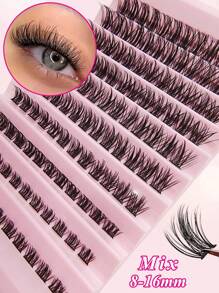 Asiteo 120 Clusters DIY Eyelash Extensions 8-16mm Manga Lashes Volume Soft And Light Eyelashes Individual Eyelashes  Makeup Extensions DIY At Home