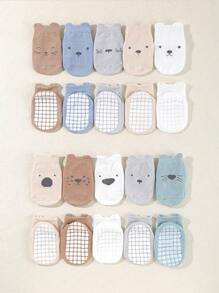 10 perechi de șosete drăguțe anti-alunecare cu desene animate pentru bebeluși pentru viața de zi cu zi