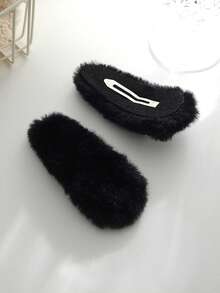 1 件大加厚毛絨髮夾,仙女髮飾,毛絨水滴劉海夾,側 Bb 夾