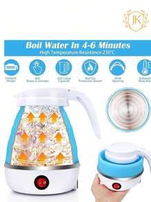 JK COLRO SOPRESA TETERA CAFETERA ELECTRICA PORTATIL CALENTADOR HERVIDOR PLEGABLE 600ML - Multicolor - Ver 4