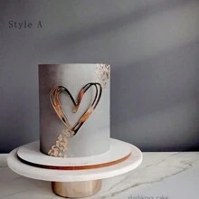3 pièces Décoration de gâteau sur le côté de la Saint-Valentin en acrylique en forme de coeur