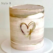 3 pièces Décoration de gâteau sur le côté de la Saint-Valentin en acrylique en forme de coeur