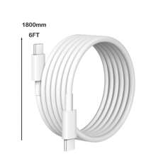 1 包 USB C 转 USB C 充电线 6 英尺 60W，Type C 充电线快速充电线兼容 Macbook Pro 2020/2019，兼容 15 Pro Max、iPad Pro12.9/11、iPad Mini 6、iPad Air 4/5 - 白色 - 查看 6