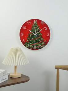 1 件 12 吋掃描靜音石英/玻璃掛鐘,現代休閒簡約聖誕風格,無框玻璃設計,高端感。多種風格的創意鐘面。適合聖誕節、客廳和臥室裝飾。玻璃鐘 - 紅色 - 查看 1