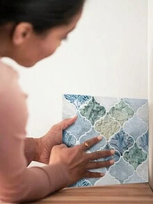 5pcs/Set Self Adhesive Floor Stickers Non-Slip Waterproof Wear-Resistant Oil-Proof Decals For Living Room, Kitchen, Bathroom, Balcony - Multicolor - View 3