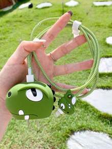 4入組可愛卡通恐龍線材保護套 + 18W/20W充電頭 + 手機套，適用於iPhone 12/11pro/13/iPad - 彩色 - 查看 1