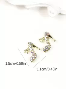10 sztuk Y2k Style złote błyszczące szpilki w kształcie buta aluminiowe ozdoby do paznokci na zimę Diy ozdoby do paznokci klejnoty do paznokci materiały do paznokci
