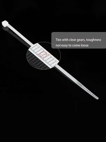 100pcs Self-locking Nylon Cable Ties/plastic Zip Ties/bundle Wire Ties, White - White - View 3