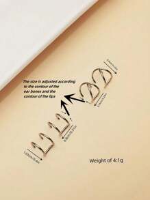 4pcs Stainless Steel Ear Clips Set, 2 Pairs Different Style In 1 Set, Packed In Plastic Box, Suitable For Both Men And Women Daily Wear - Silver - View 6