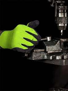 12對捲曲乳膠手套,男女皆適用,安全工作手套,適用於建築、倉庫、園藝、裝配和景觀等多種情境 - 綠色 - 查看 5