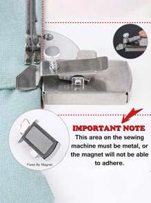 Multi-functional Magnetic Seam Guide Magnet Gauge Edge Locator Universal Sewing Machine Hem Guide Sewing Accessories - Silver - View 8