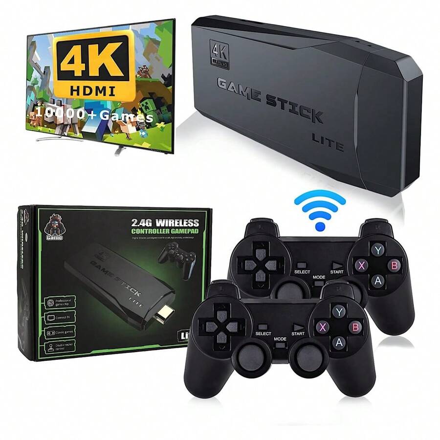 Kinkete Consola de juegos retro inalámbrica integrada 2.4G WIRELESS, consola de juegos - Negro - Ver 1
