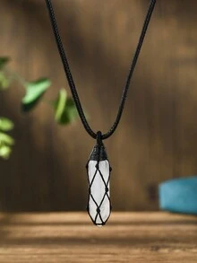 1入手工編織包裹水晶能量柱吊墜,時尚調整男女通用長項鍊,絕佳的水晶能量療癒柱,是聖誕節的完美禮物 - 項鍊 - 查看 10