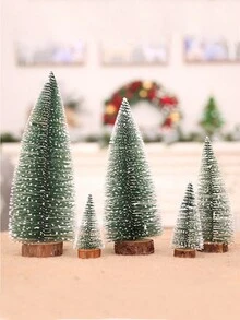 Mini Árbol De Navidad Con Hilo De Yute Y Base De Madera, Diseño De Tejido De Ensueño, Para Decoraciones Navideñas Para El Hogar Y La Cocina - Verde - Ver 8