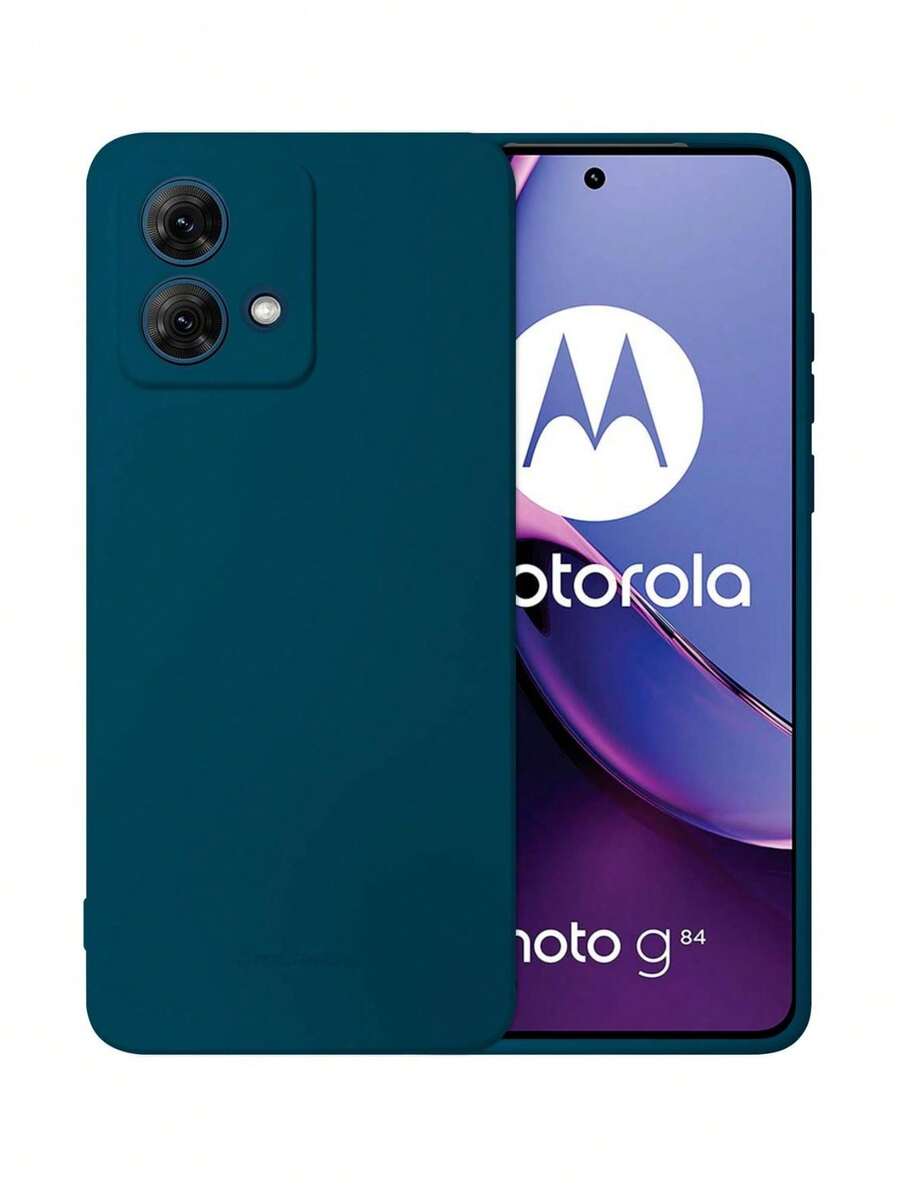 Funda De Silicon Suave Molan Cano Para Moto G84 - Azul Marino - Ver 1