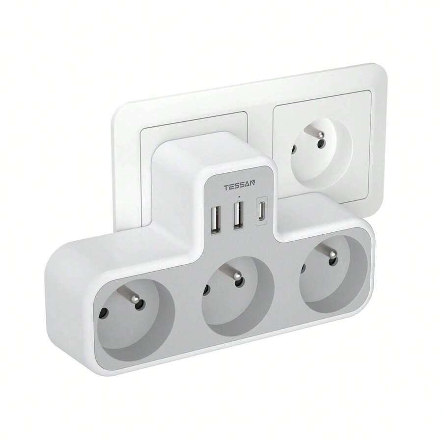 Electrical Sockets & Plugs Adaptors - Grey - View 1
