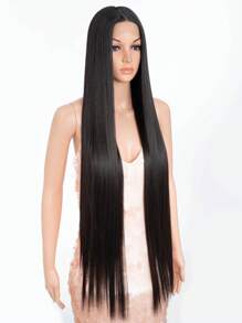 13*6*1合成蕾絲前髮網,突出染色漸變金色長直38寸蕾絲假髮,適用於女性的合成蕾絲假髮,可供日常和派對使用 - Dark Brown - 查看 3