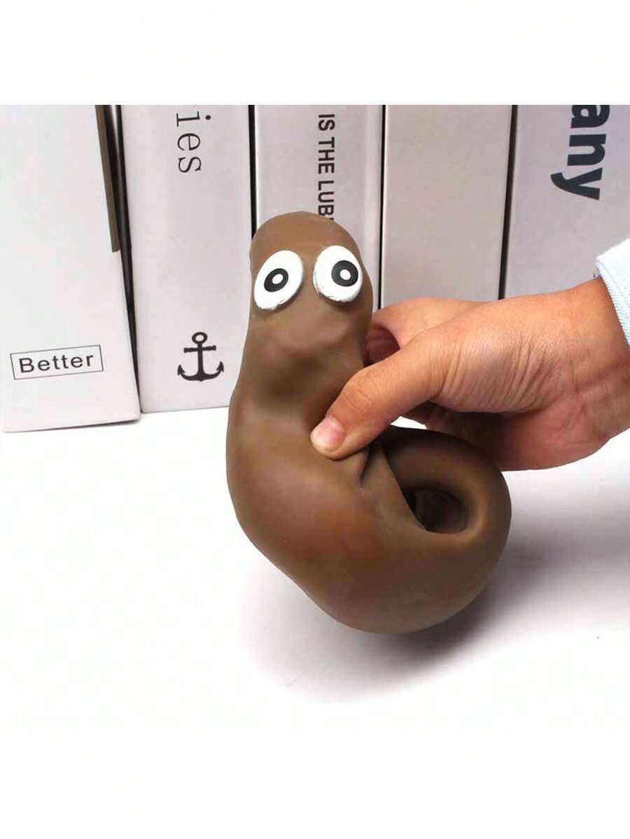 1pc Creative Funny Tpr Decompression Poop Toy For Prank, Stress Relief, Stretching And Squishing - Brown - View 1