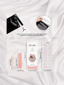 20入組美甲貼紙,清新仙女風格,簡約可愛的美甲貼紙,花卉風格,適用於新指甲的全包覆式貼紙 - 彩色 - 查看 5