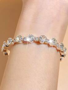 Stylish diamond bracelet - Silver - View 4