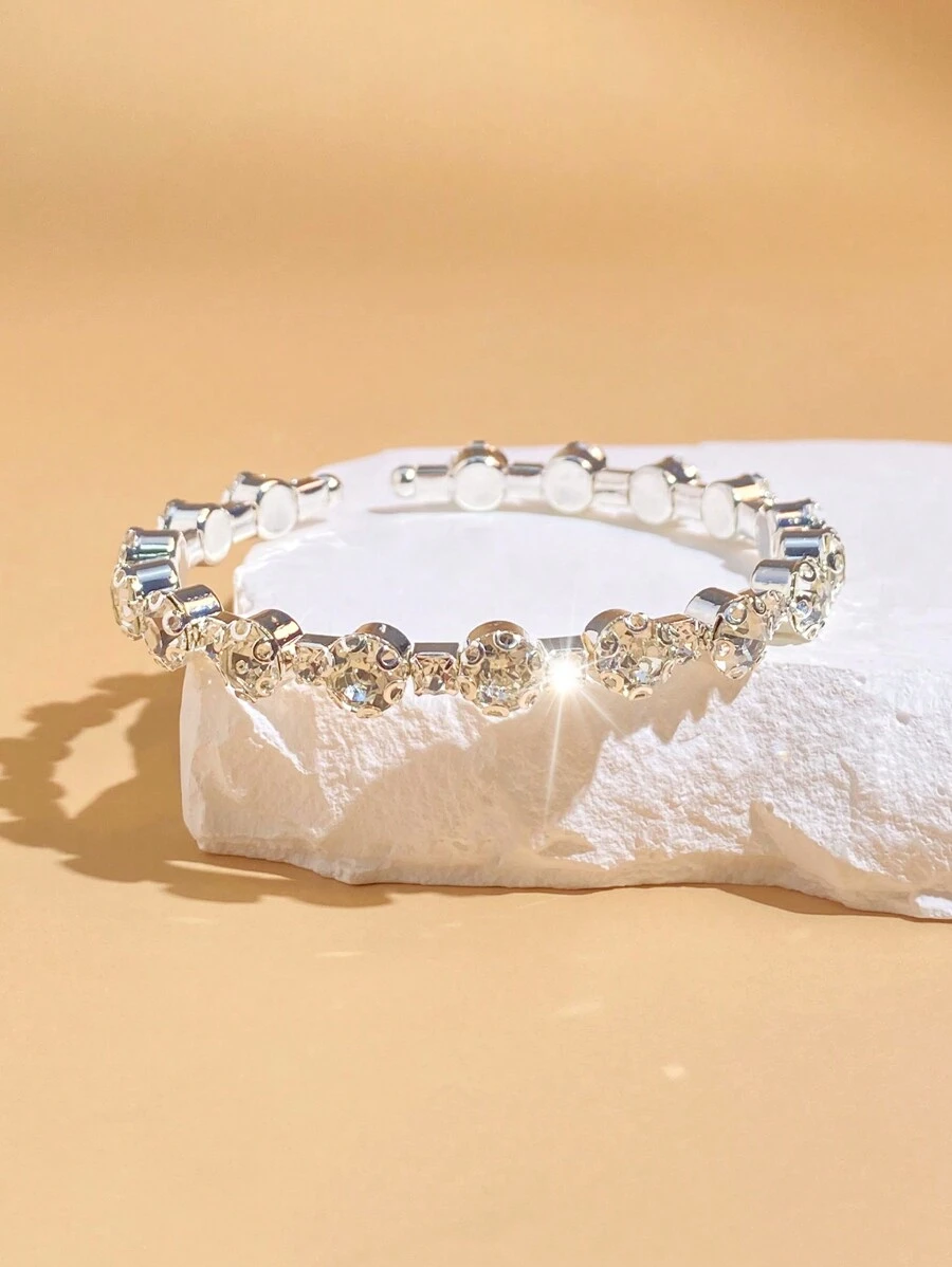 Stylish diamond bracelet - Silver - View 1