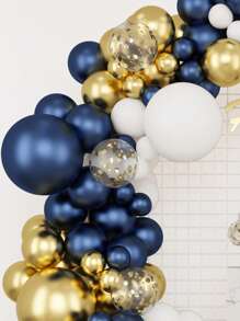 90入組深藍色金色氣球花環拱門套件,適用於嬰兒淋浴生日派對婚禮畢業典禮裝飾 - 彩色 - 查看 3