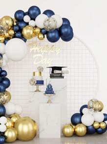 90入組深藍色金色氣球花環拱門套件,適用於嬰兒淋浴生日派對婚禮畢業典禮裝飾 - 彩色 - 查看 2