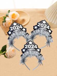 1pc Electroplated Paper Plastic Crown Headband Set, Party Supplies For Birthday, Christmas, Wedding, Dance Party, Halloween, Carnival, New Year, Easter