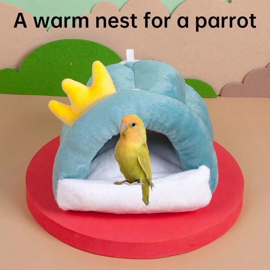 1pc Parrot Nest With Fleece For Winter, Warm Bird Nest For Budgerigar