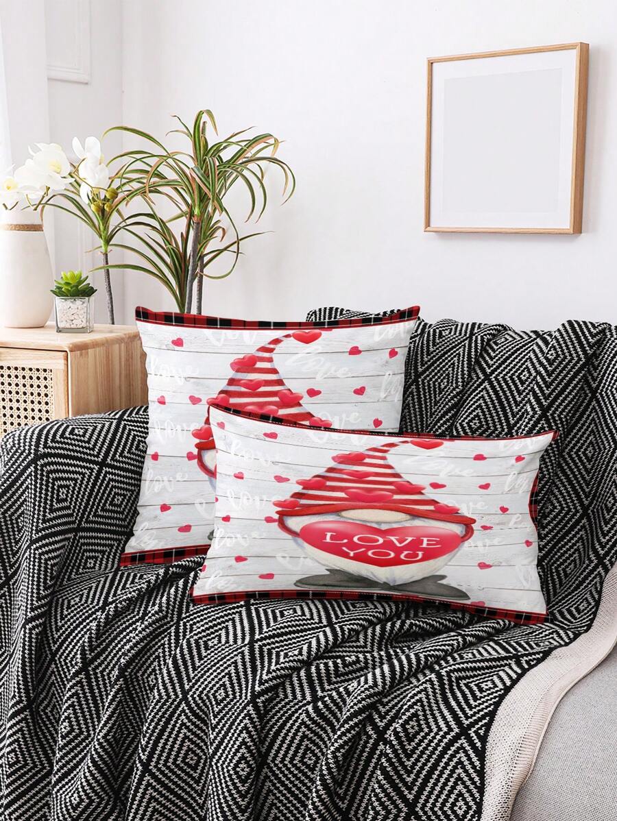 1pc Valentine'S Day Pattern Printed Pillow Cover