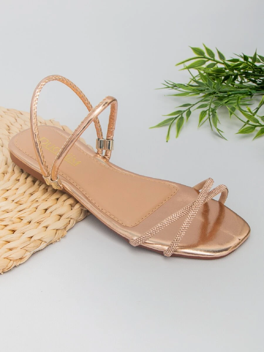 Women Flat Sandals - 乾枯玫瑰色 - 查看 1
