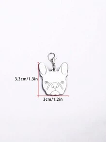 1pc Metal Stainless Steel Customized Laser Engraved Pet ID Tag, Dog And Cat Gift Accessory - Multicolor - View 4