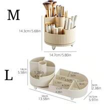 1入組桌面轉動化妝品儲物盒,桌面化妝品及儲物架,眉筆和化妝刷盒,也適用於字典整理 - 黑色 - 查看 3