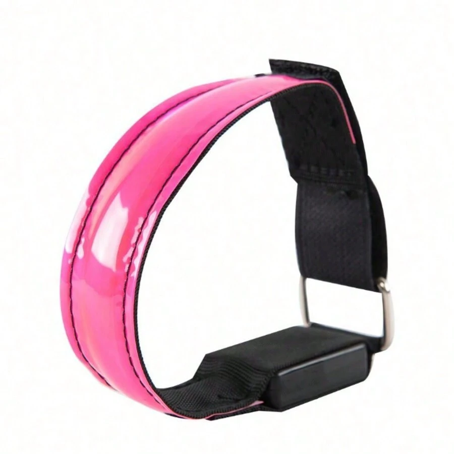 1 件装 LED 发光臂带 LED 反光腕带夜光带夜跑户外运动跑步灯适用于夜间运动跑步骑行 - 粉色 - 查看 1