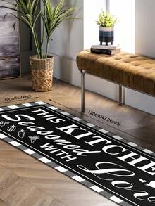 Kitchen Mats & Rugs - Black and White - View 5