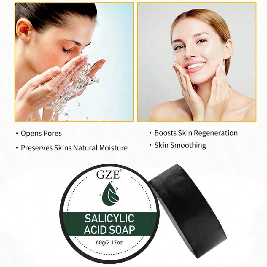 GZE Salicylic Acid Soap For Face Wash, Makeup Remover Facial Cleaning