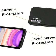 基本款手机壳，兼容 iPhone 手机壳，带屏幕保护膜 - 丝滑 - 增强型相机盖 - 16 英尺跌落测试 - 超薄保护性手机壳，适合男女女孩