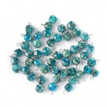 5/10入組天然石材切面正方形水晶吊墜,適用於diy項鍊珠寶製作配件和日常送禮 - 切面方塊-9mm - 查看 15