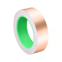 雙面導電銅箔膠帶,自粘屏蔽膠帶,emi屏蔽膠帶,耐高溫銅箔膠帶,適用於電路修復、吉他、接地、焊接(30 Mm X 20 M)