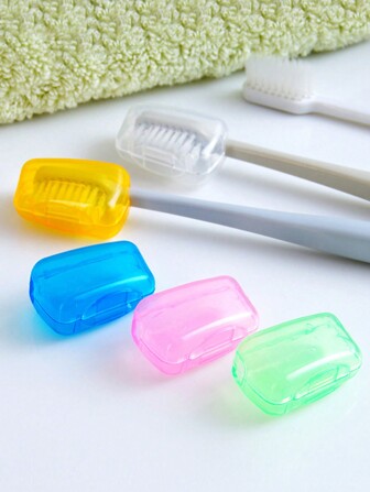 1/2/5/10pcs Fashion Durable Toothbrush Holder (Random Color) - Lightweight, Portable, Suitable For Travel - Perfect For Organizing And Protecting Your Toothbrush, Hygienic, Reusable Protective Case