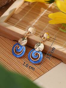 1 件项链和 1 对耳环奢华创意原创锌合金圆线 O 形链首饰套装适合女士和女孩伴娘礼物